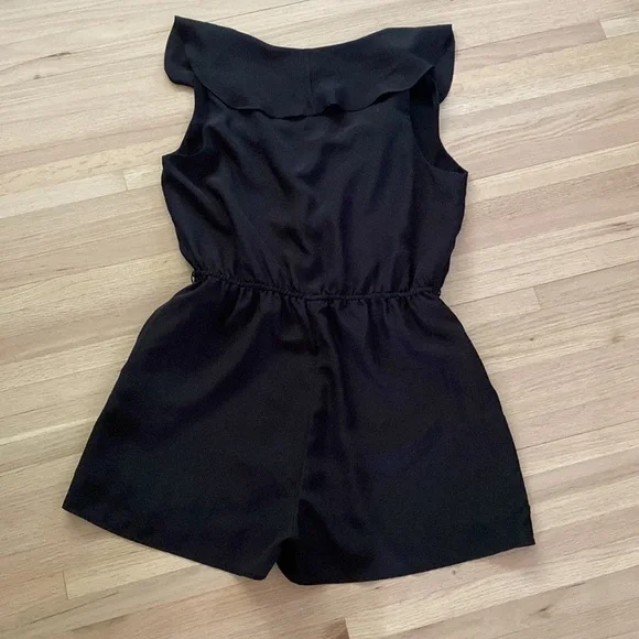BCBGeneration Black Ruffle Sleeveless Romper - Picture 7 of 7